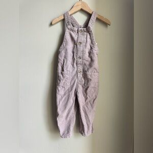 H&M Baby Girl Corduroy Overalls 12-18M Neutral Striped Fall Toddler One-Piece
